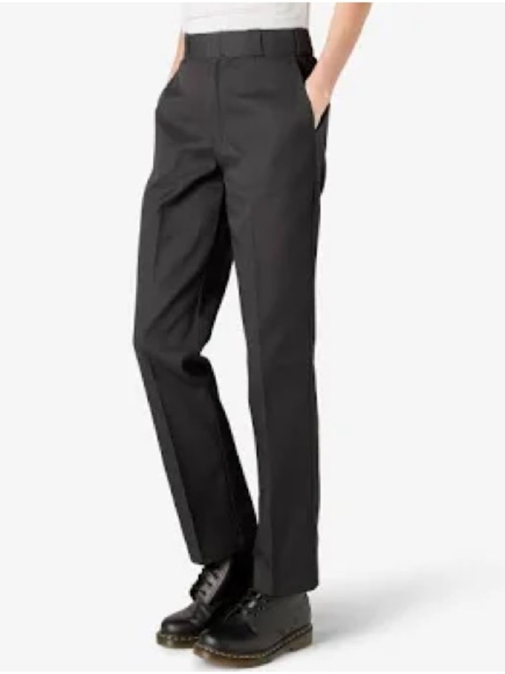 Dickies Black Straight-Leg Work Dress Pants